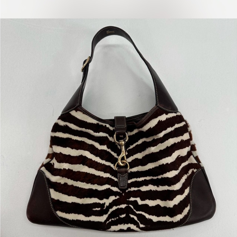 *** ISO*** Gucci Zebra Print Leather Hobo Bag